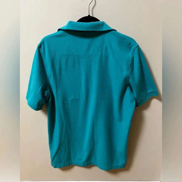 Croft & Barrow Turquoise Polo Shirt-Men’s size Medium - Picture 2 of 3